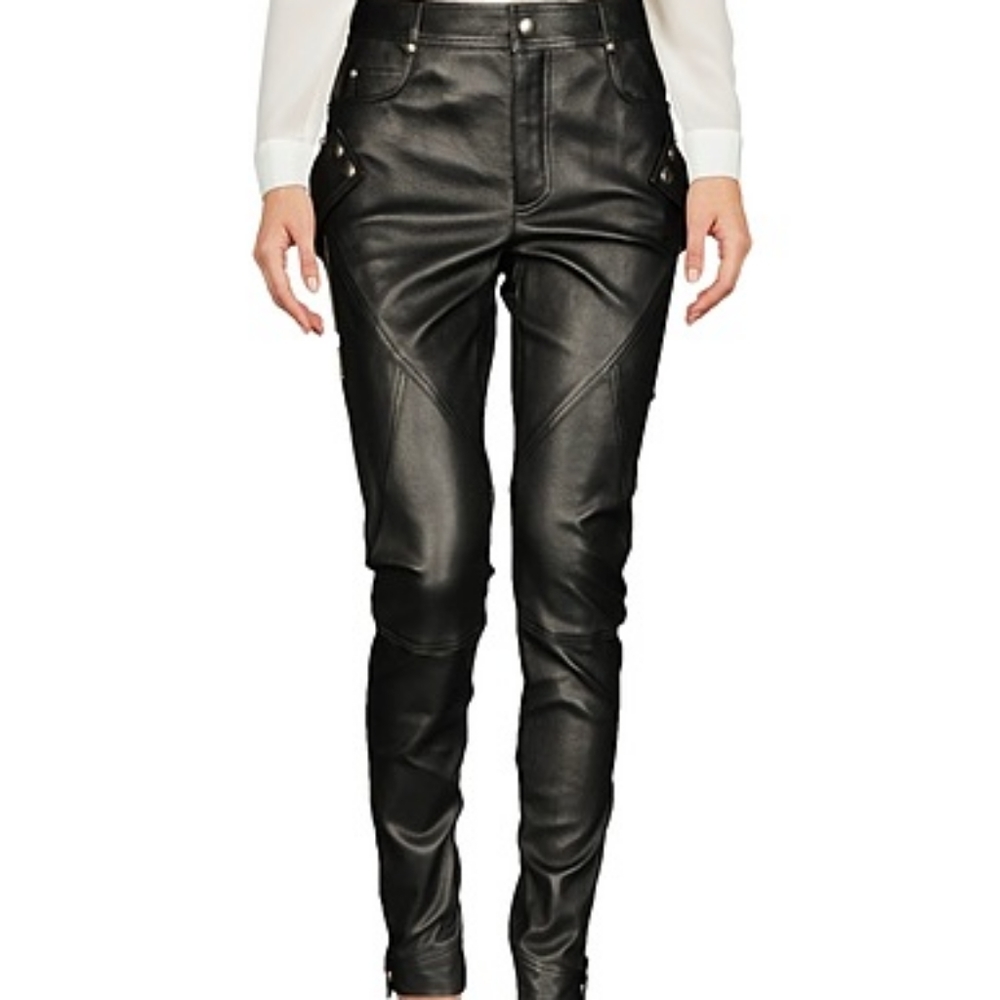 Alexander McQueen Black Leather Pants